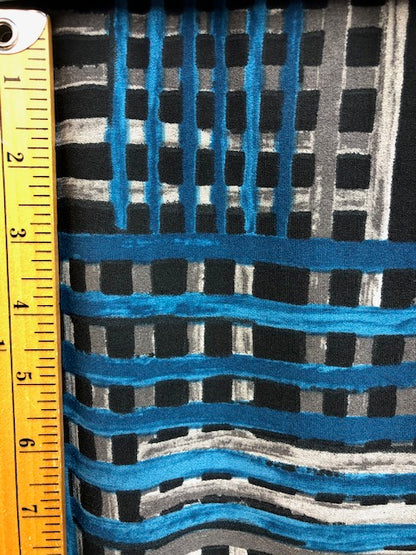 ITY JERSEY FABRIC CROSS HATCH STRIPE PRINT