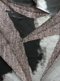 MELANGE JERSEY CRUSHED FABRIC WITH SILVER/BLACK FOIL PRINT