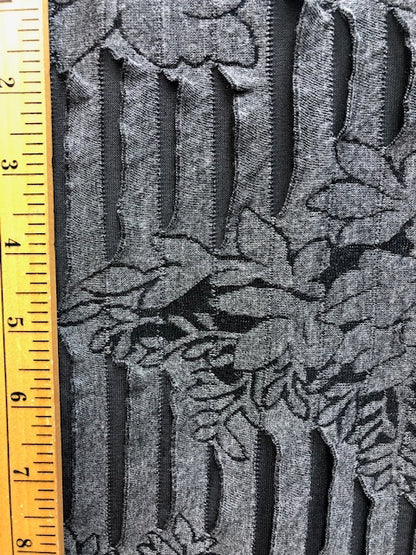 FLORAL KNIT JACQUARD WITH MESH SLASHES