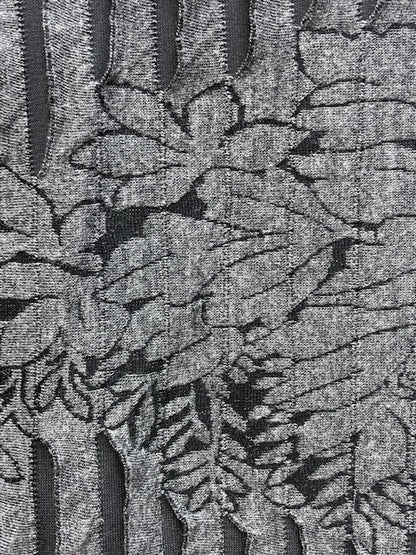 FLORAL KNIT JACQUARD WITH MESH SLASHES