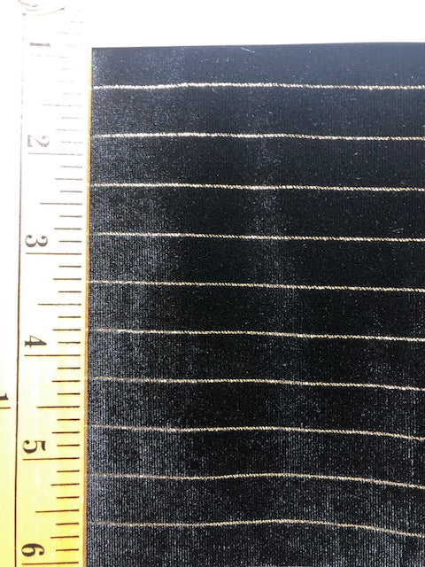JERSEY VELVET WITH GOLD FOIL PIN STRIPE