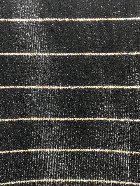 JERSEY VELVET WITH GOLD FOIL PIN STRIPE