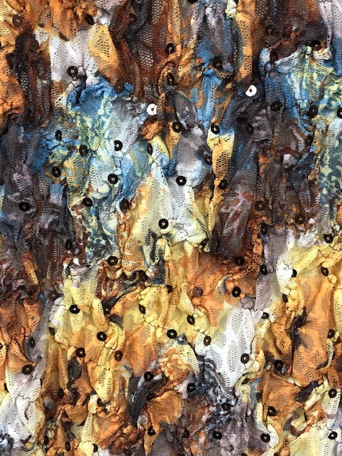 LACE WITH FLORAL PRINT AND SEQUIN EMBROIDERY FABRIC