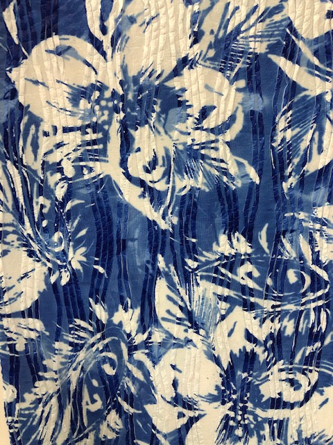 ITY JERSEY FABRIC FLORAL PRINT WITH PLEATS