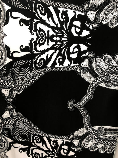 ITY JERSEY FABRIC BLACK AND WHITE FLORAL PRINT