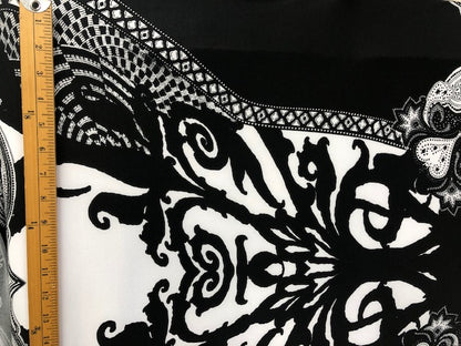 ITY JERSEY FABRIC BLACK AND WHITE FLORAL PRINT