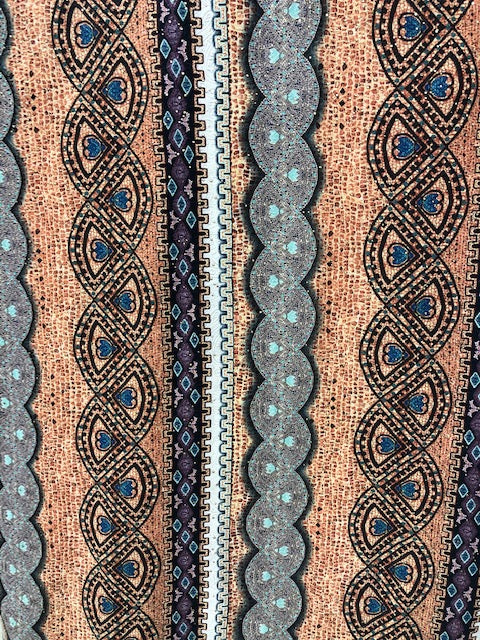 ITY HEAVY JERSEY GEO PRINT EMBOSSED FABRIC