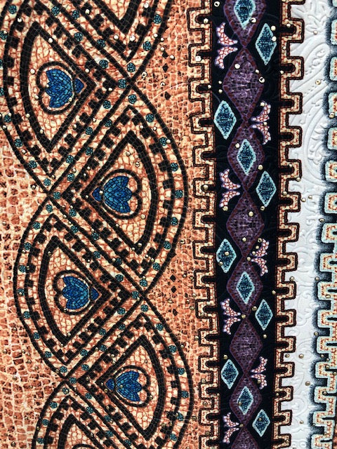 ITY HEAVY JERSEY GEO PRINT EMBOSSED FABRIC