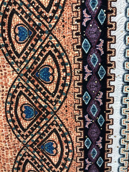 ITY HEAVY JERSEY GEO PRINT EMBOSSED FABRIC