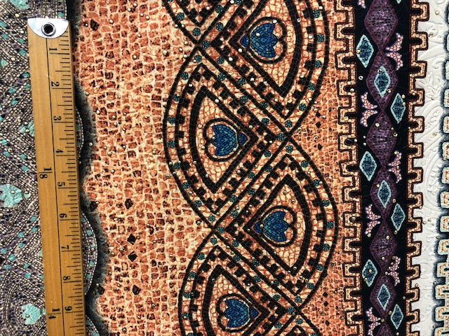ITY HEAVY JERSEY GEO PRINT EMBOSSED FABRIC