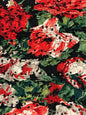 ITY FLORAL PRINT FABRIC WITH PUCKER SEQUIN EMBROIDERY