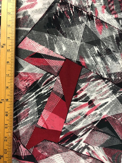JERSEY FABRIC ABSTRACT RED & BLACK PRINT