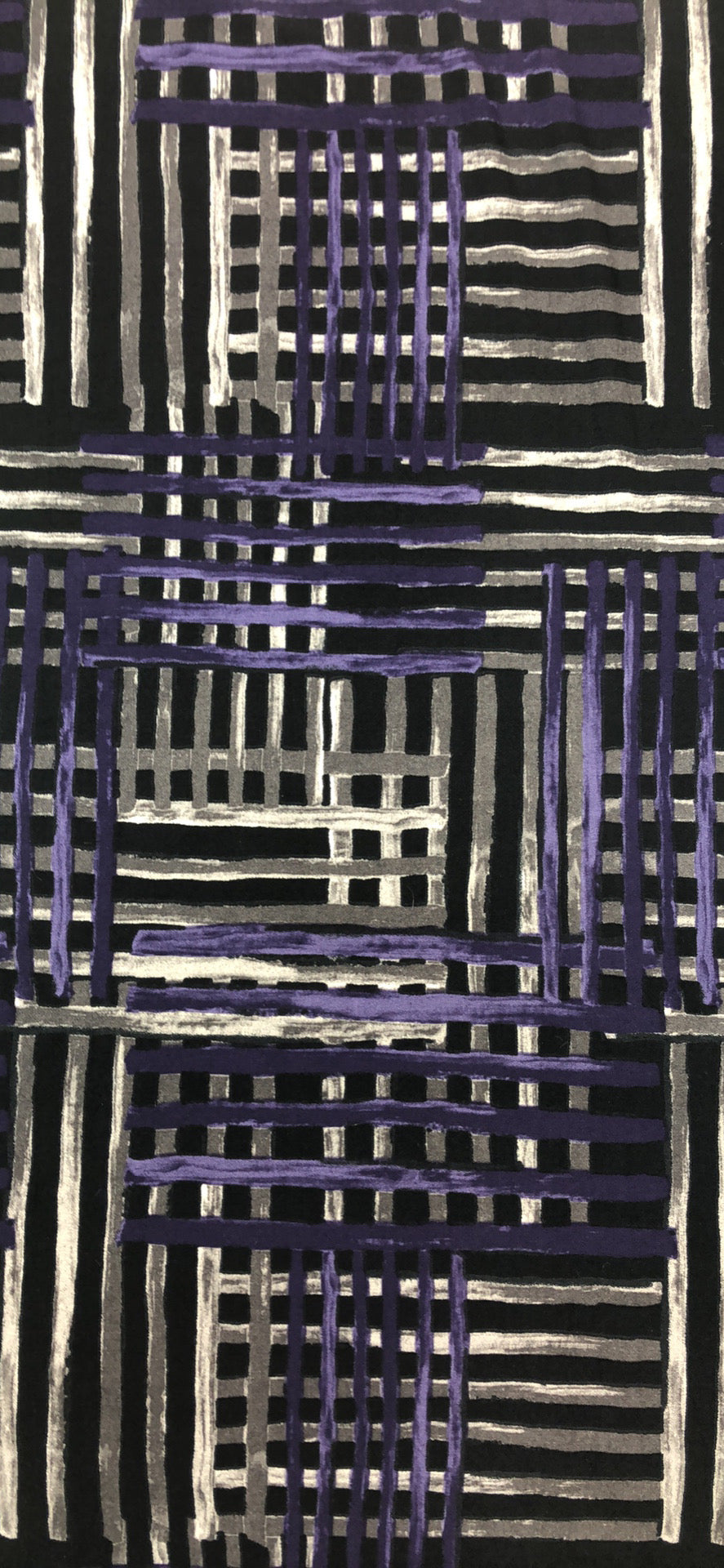 JERSEY ITY PRINT FABRIC CROSS HATCH STRIPE PURPLE