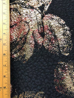 CREPE KNIT FABRIC WITH METALLIC FLORAL PRINT