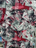 JERSEY FABRIC ABSTRACT RED & BLACK PRINT